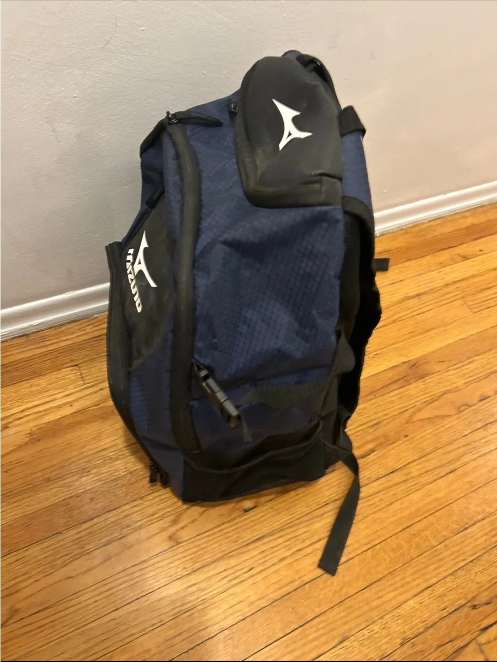 Mizuno Navy and Black Athletic Backpack with Front Logo